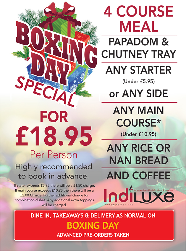 Boxing Day Menu